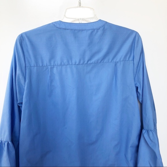Jaclyn Smith Bell Sleeve Popover Blouse Blue NWT S - Picture 6 of 7